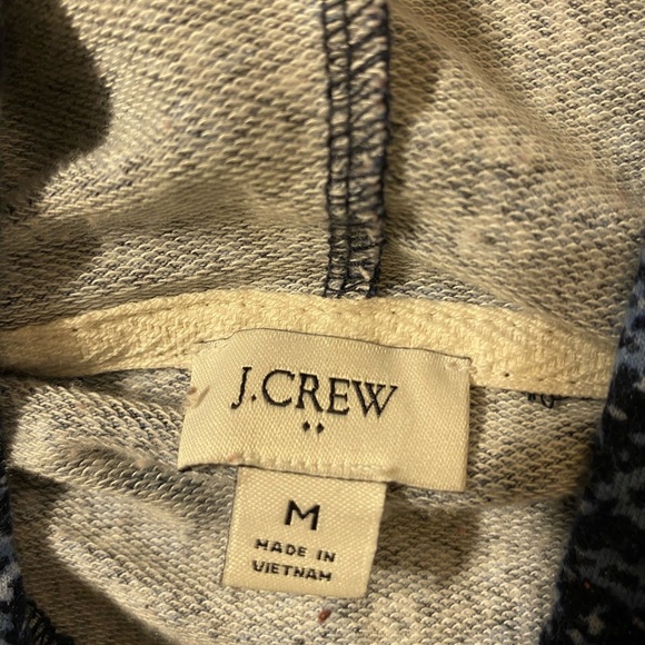 J. Crew Blue Floral Hoodie with White Drawstrings Medium (DV) - Picture 9 of 14